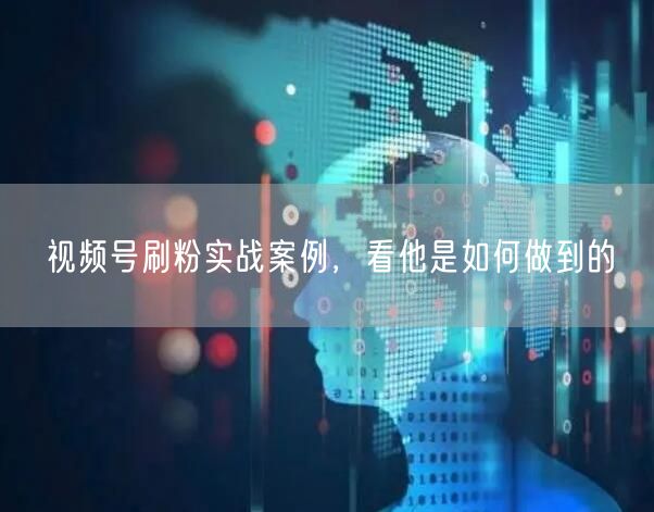 视频号刷粉实战案例，看他是如何做到的