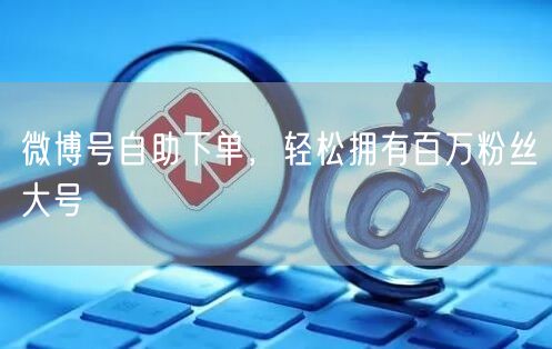 微博号自助下单，轻松拥有百万粉丝大号