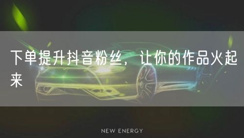 下单提升抖音粉丝，让你的作品火起来